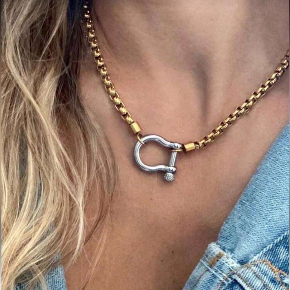 18 K Gold Plated  Rope Chain Choker Necklace